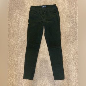 Dark green skinny corduroys